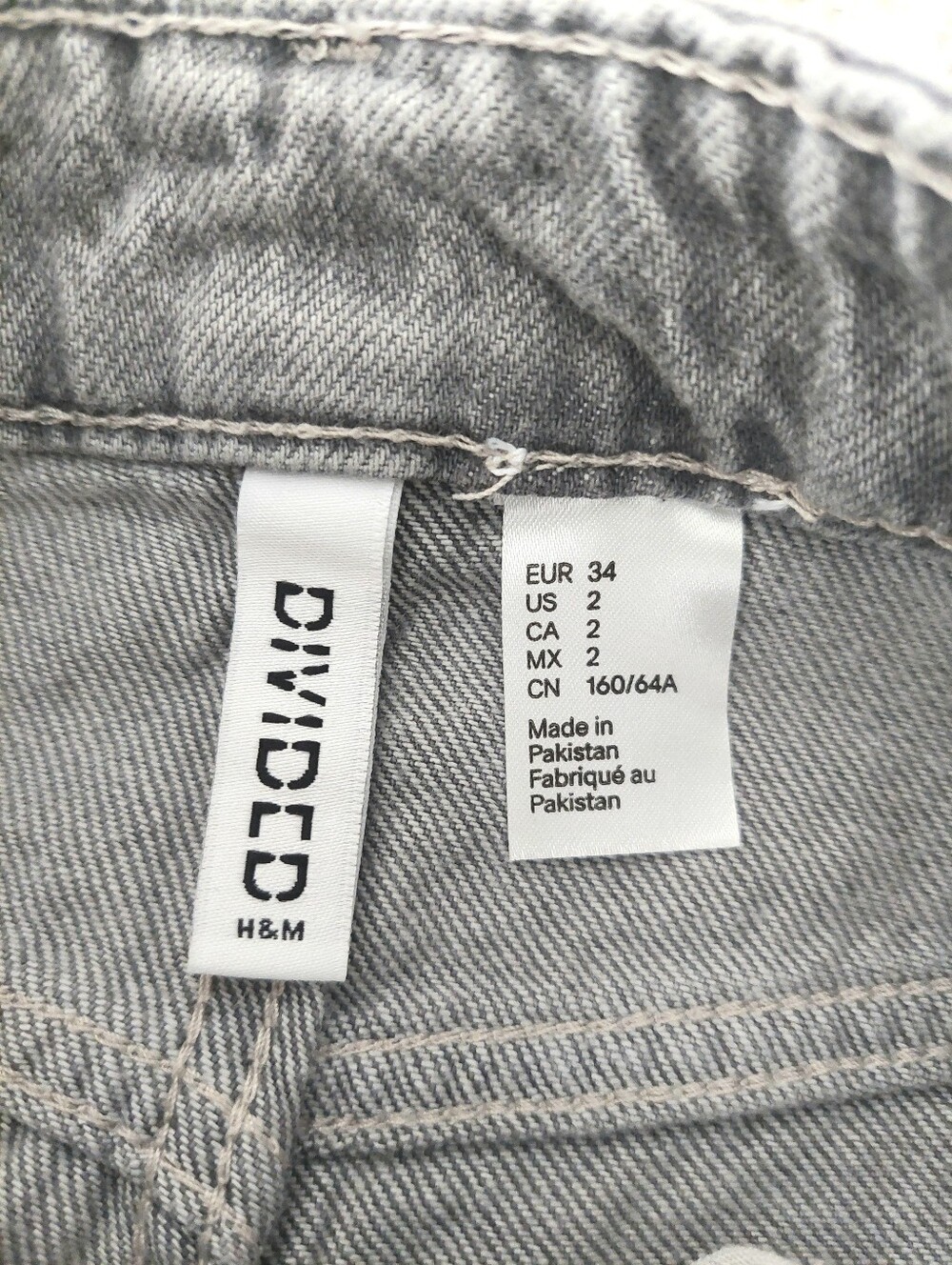 H&M Divided Light Gray Denim Jeans Wide Leg Ultra High Waist Size 34/US 2 - Picture 4 of 8